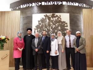 Kosher Iftar - (L-R) Julie Siddiqi, Sheikh Sayed Razawi, Rabbi Maurice Michaels, Rabbi Josh Levy, Onbaul Rauf, Remuna Aly, Rabbi Mark Goldsmith, Sultan Ahmed